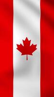 Vertical, portrait, waving national flag of Canada. Smooth animation with highly detailed, realistic animated background for social media, screens smartphone. Cloth motion, official colors. video