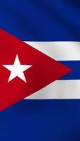 Vertical, portrait waving national flag of Cuba. Smooth animation with highly detailed, realistic animated background for social media, screens smartphone. Cloth motion, official colors. video