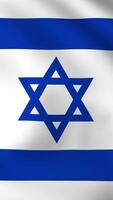 Vertical, portrait, waving national flag of Israel. Smooth animation with highly detailed, realistic animated background for social media, screens smartphone. Cloth motion, official colors. video