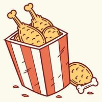 A cartoon drawing of popcorn and bones vector