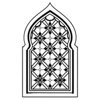 An ornate window with a geometric pattern vector