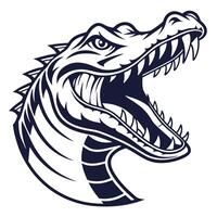 A crocodile head with its mouth open vector