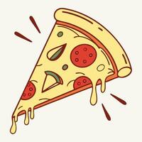 A slice of pizza with cheese and pepperoni on it vector