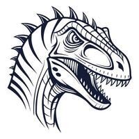 A t - rex head with spikes on its head vector