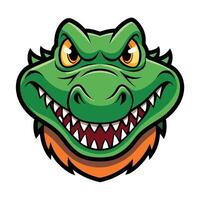 An alligator head with a big mouth and teeth vector