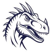A dinosaur head with spikes on its head vector