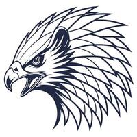 An eagle head with feathers on it vector