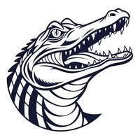 An alligator head with its mouth open vector