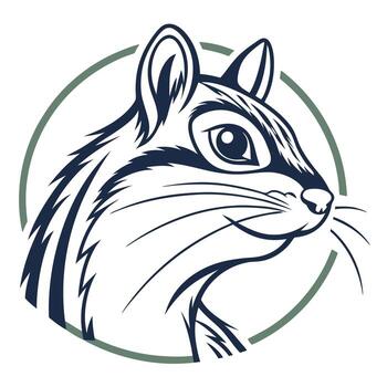 A squirrel head in a circle with a green background vector