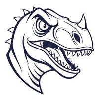 A dinosaur head with sharp teeth and a large mouth vector