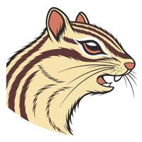 A chipmunk head with its mouth open vector
