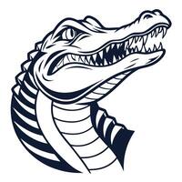 The head of an alligator is shown on a white background vector