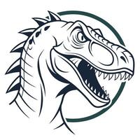 A t - rex head with a large mouth and sharp teeth vector