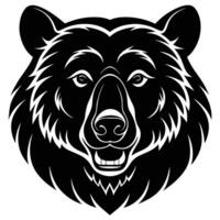 A black and white bear head on a white background vector