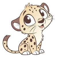 A cartoon cheetah sitting down and looking up vector