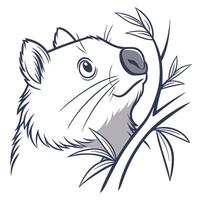 A cartoon animal with a branch on its head vector