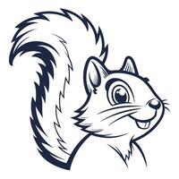 A cartoon squirrel with a big tail vector