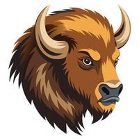 The head of a bison is shown on a white background vector