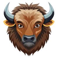 The head of a bison on a white background vector