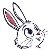A cartoon rabbit head with a big nose vector