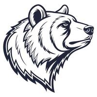 A bear head on a white background vector