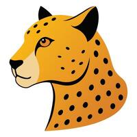A cheetah head with black spots on it vector