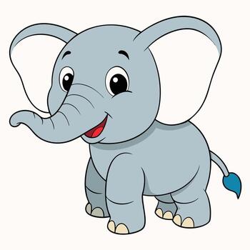 An elephant is standing with its trunk out vector