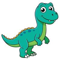 Cartoon dinosaur with big eyes and a smile vector