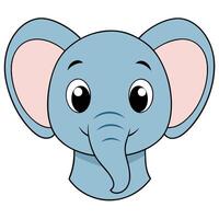 An elephant head with big ears and big eyes vector