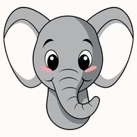 An elephant head with pink eyes and ears vector
