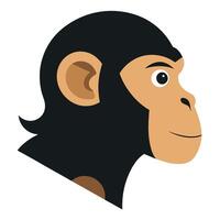 A monkey head with a long nose and a long neck vector