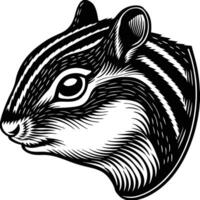 A chipmunk head in a woodcut style vector