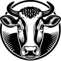 Cow head in a circle vector