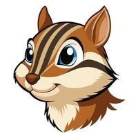 A cartoon chipmunk head with blue eyes vector