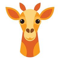 A giraffe head with a yellow and orange color vector