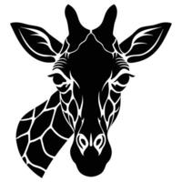 Giraffe head silhouette on white background vector