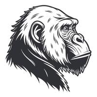 illustration of a gorilla head vector