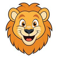 Cute Cartoon Lion Face vector
