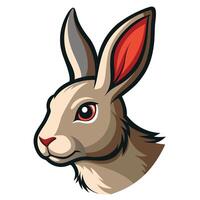 A rabbit head with red eyes on a white background vector
