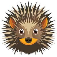 Cute Hedgehog Face Illustration vector