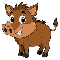 A cartoon boar with big eyes and a smile vector