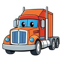 A cartoon truck with a big smile on its face vector