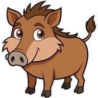A cartoon boar standing on a white background vector