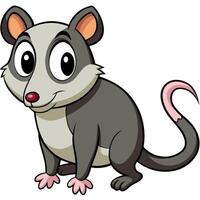 Cartoon mouse with big eyes and pink nose vector