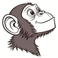 A monkey head with a smile on its face vector
