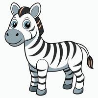 Cartoon Style Zebra Portrait vector