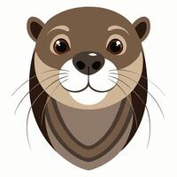 Cute otter face illustration vector