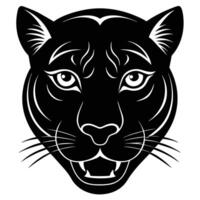 A black and white panther head on a white background vector