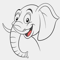 An elephant head with a smile on its face vector