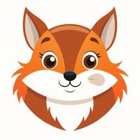 A cartoon fox head with a big nose vector